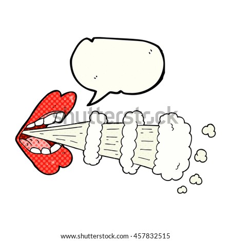freehand drawn comic book speech bubble cartoon mouth breathing