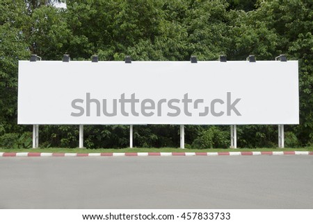 blank billboard for advertisement on walkway.