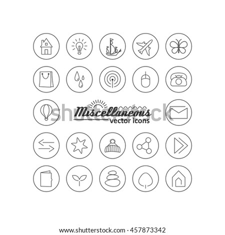 Set with icons - abstract symbols. A vector.