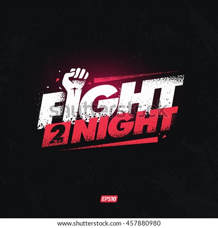 Modern professional fighting template logo design with fist Royalty-Free Stock Photo #457880980