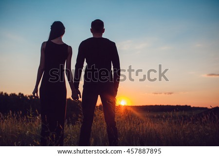 Couple Of Lover Holding Hand With Sunrise Girl And Boy Holding Hands At Sunset Stock Photos And Images Avopix Com