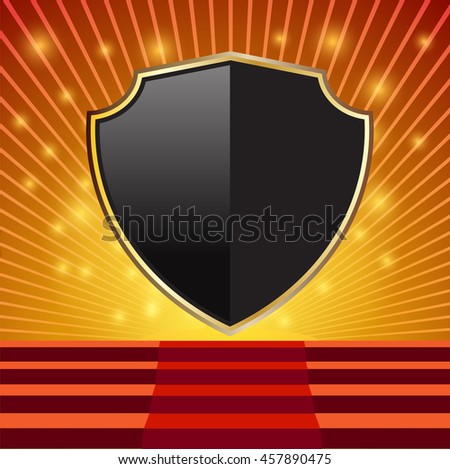 Vector of black  and metal  glossy  shield. Illustration