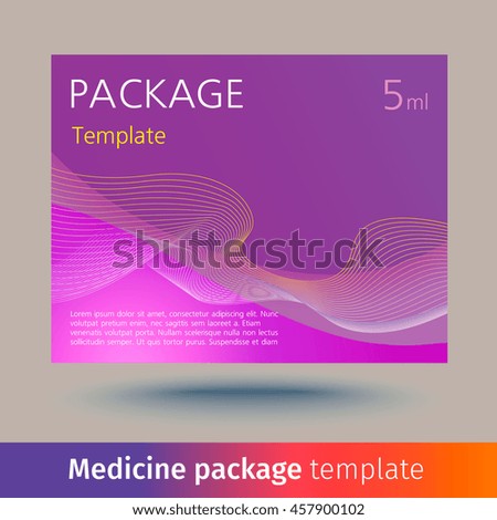 Medicine package template. Designed text. 