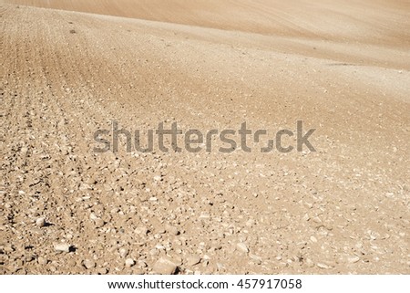 Texture of a plowed field, Zaragoza Province, Aragon, Spain.