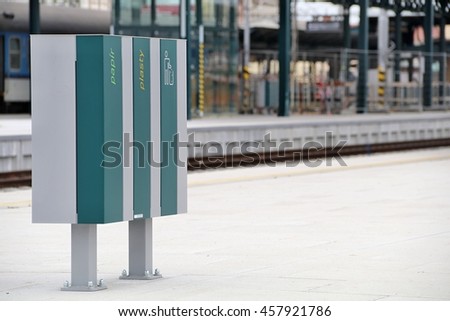 New environmental waste bins at the train station