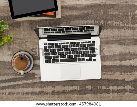Laptop on working desk