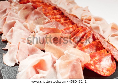 Plate of chopped meat