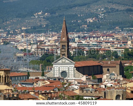 Florence -The  Santa Maria Novella seen  from the Boboli Gardens