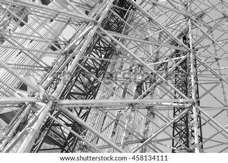 Scaffolding Elements Construction black and white