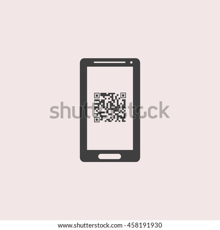 Qr code in mobile web icon. Isolated illustration