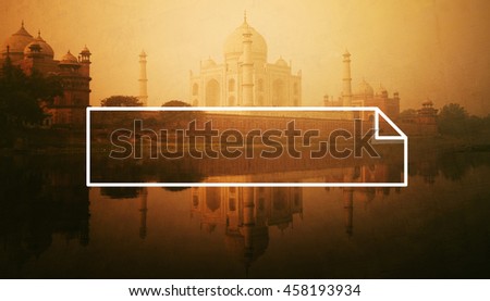 Golden textured picture of Taj Mahal scenery.