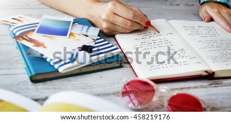 Writing Travel Plan Diary Journey Concept