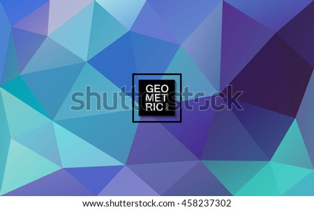 Blue spectrum geometric background made of triangles. Retro hipster color spectrum grunge background. 