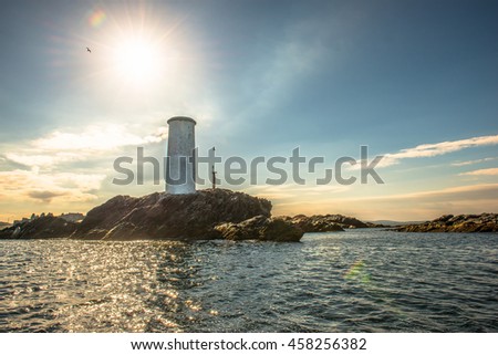 Lighthouse on cliffs