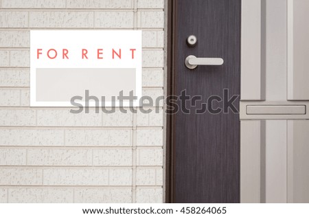 Rental Real Estate Sign in Front of house 
