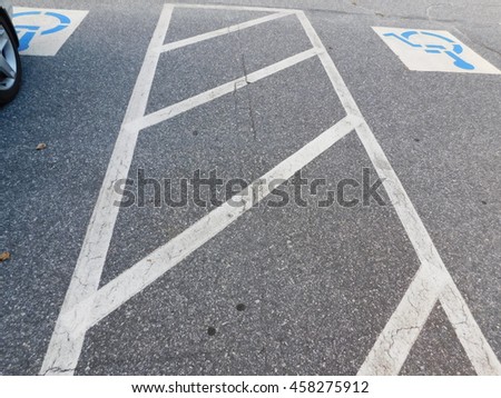 parking space lines handicapped sign
