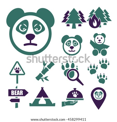 panda icon set
