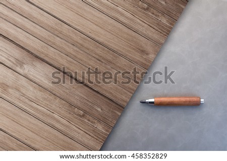 grey leather floor with old rustic wooden floor top view with free copy space for your text