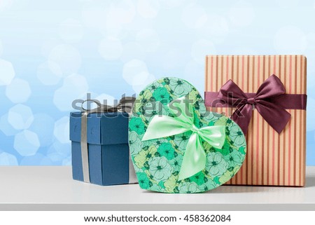 gift box on white table