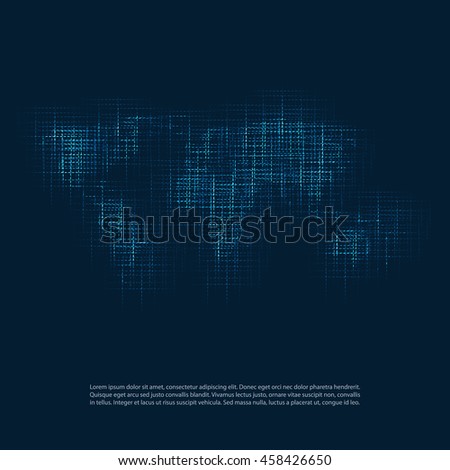 Cloud Computing and Networks Concept - Abstract World Map Background Design