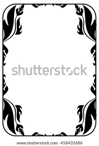 Floral silhouette frame. Vector clip art.