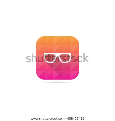 Modern Glasses or Optics Icon With Long Shadow