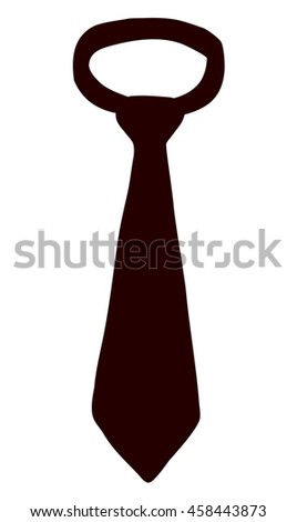 Neckwear form design logo isolated on white background. Freehand dark ink hand drawn picture sketchy in art vintage style. Close-up view with space for text