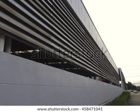 Background wall and awning