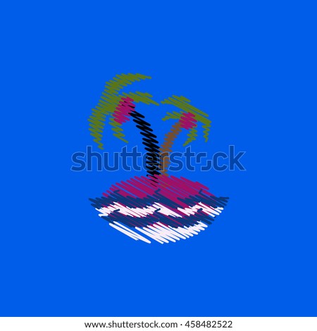 flat vector icon design collection palm tree and sea