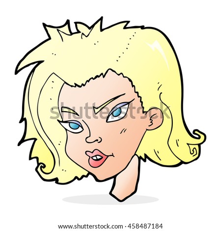 cartoon female face