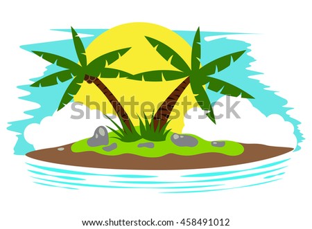 coconut island in morning