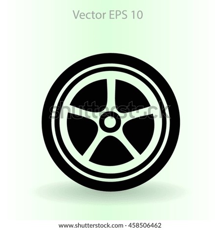 Flat wheel icon. Vector