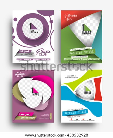 Set of Flyer, Poster & magazine design Layout template in A4 size Vector 