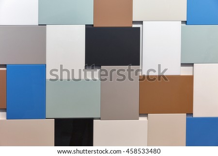wall of multicolor rectangles background closeup