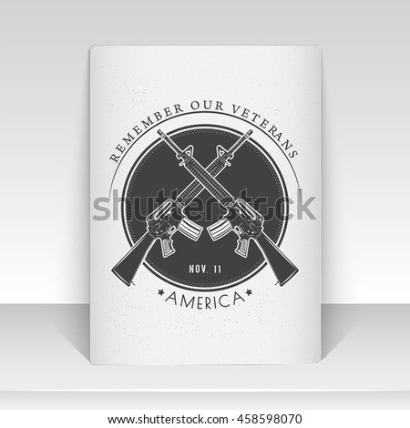 Happy veterans day set. Independence day. The celebration of patriotic celebration of America. Detailed elements. Typographic labels, stickers, logos and badges. Sheet of white paper.