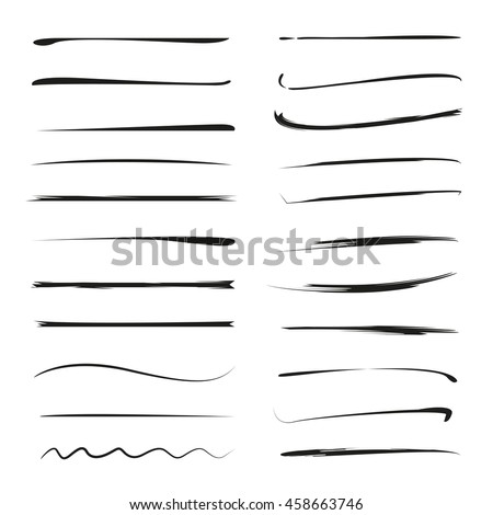 vector grunge brushes, hand drawn ink strokes Royalty-Free Stock Photo #458663746