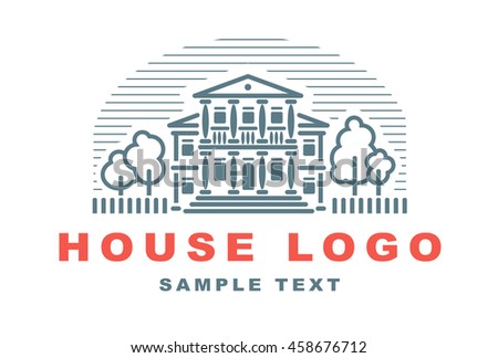 Logo emblem with the house.