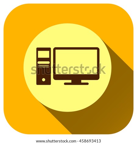 Computer icon, vector logo for your design, symbol, application, website, UI