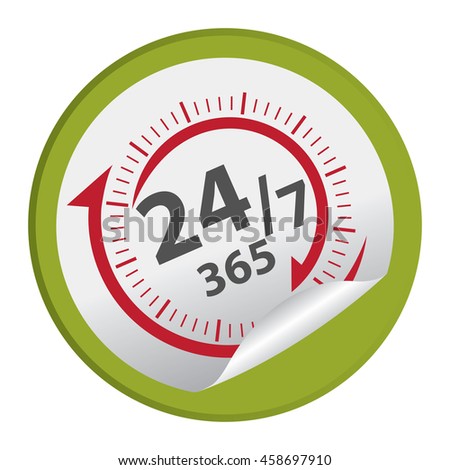 Green And Red 24 7 365 Days Icon Badge Label Royalty Free Stock Photo Avopix Com
