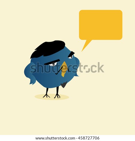 Cartoon funny bird character vector illustration