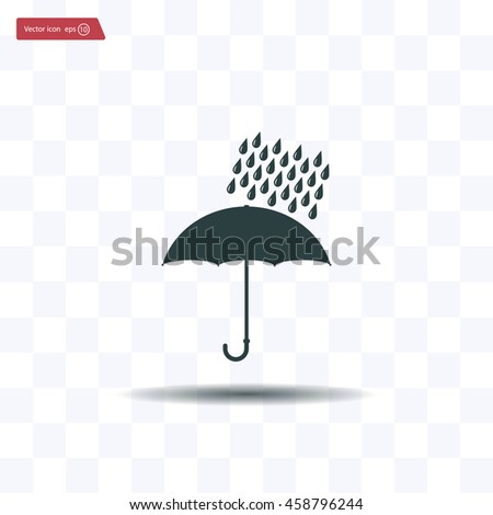 Umbrella and rain drops. Vector illustration