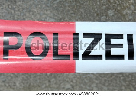 Close up of Police Barricade Tape in Hamburg, Germany