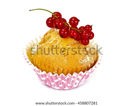 Cake with Berries Isolated on White Background