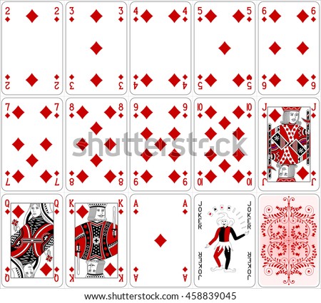Poker cards diamond set two color classic design