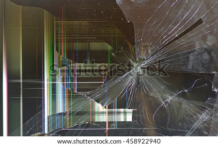 background of a broken computer screen