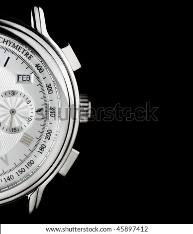 wristwatch on a black Royalty-Free Stock Photo #45897412