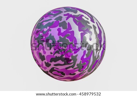 purple pink grey the ball, isolated on white background