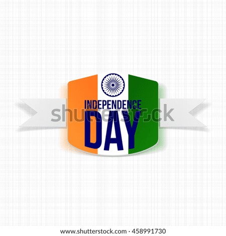 Indian Independence Day Label with Shadow