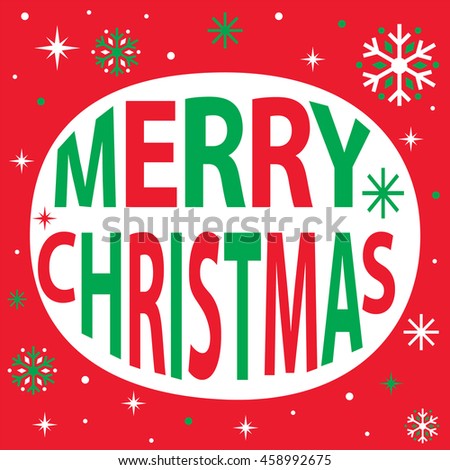 Merry christmas text design with red and green color