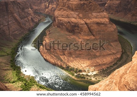 arizona, arizona national park; Page, Horseshoe bend, river, Colorado river, bend of the river, landmark, landmark Arizona, shining river, background; beautiful landscape;